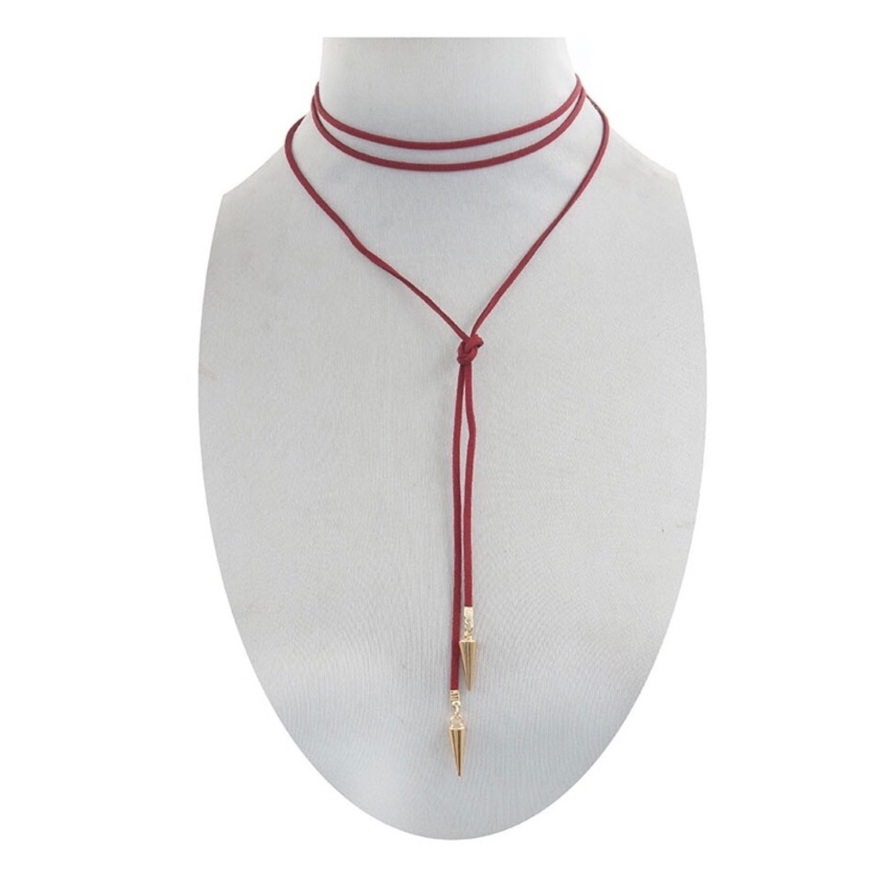 NWOT Burgundy wine 🍷 corded necklace